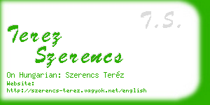 terez szerencs business card