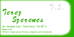 terez szerencs business card